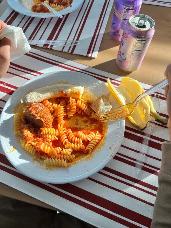Palate puzzles exploring bizarre food pairings that challenge your taste buds - #2 My brother-in-law eats his pasta with a banana to add sweetness.