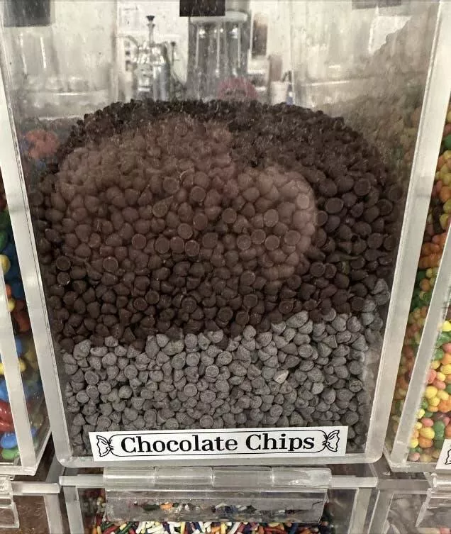 Visual metamorphosis engaging before and after snapshots that mesmerize - #9 Fresh chocolate chips compared to older ones exhibiting 
