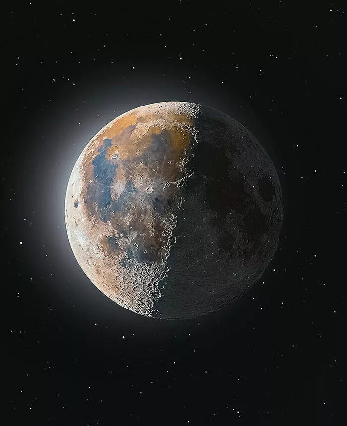 Unusual perspectives unveiled rare images that surprise and delight - #2 A 3D HDR composite image of the moon captured after staying up until 4 AM