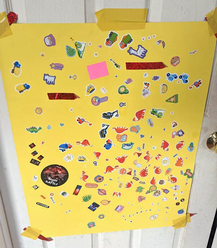 Creative parenting strategies ingenious hacks for todays moms and dads - #29 The Sticker Wall. My Kid's Reward For Using The Potty Is He Can Pick A Sticker And Place It On The Wall