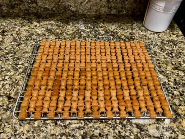 Instant gratification images that bring immediate satisfaction - #3 The organized arrangement of homemade THC gummies on the drying rack.