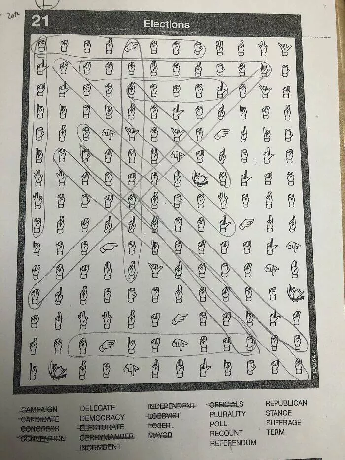 Intriguing discoveries subtly surprising finds that captivate - #15 Our teacher had us engage in ASL word searches to practice finger spelling