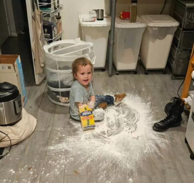 Navigating parenthood through rough patches - #13 It was too quiet. Thankfully, it was cornstarch this time. Last time, it was a pound of butter