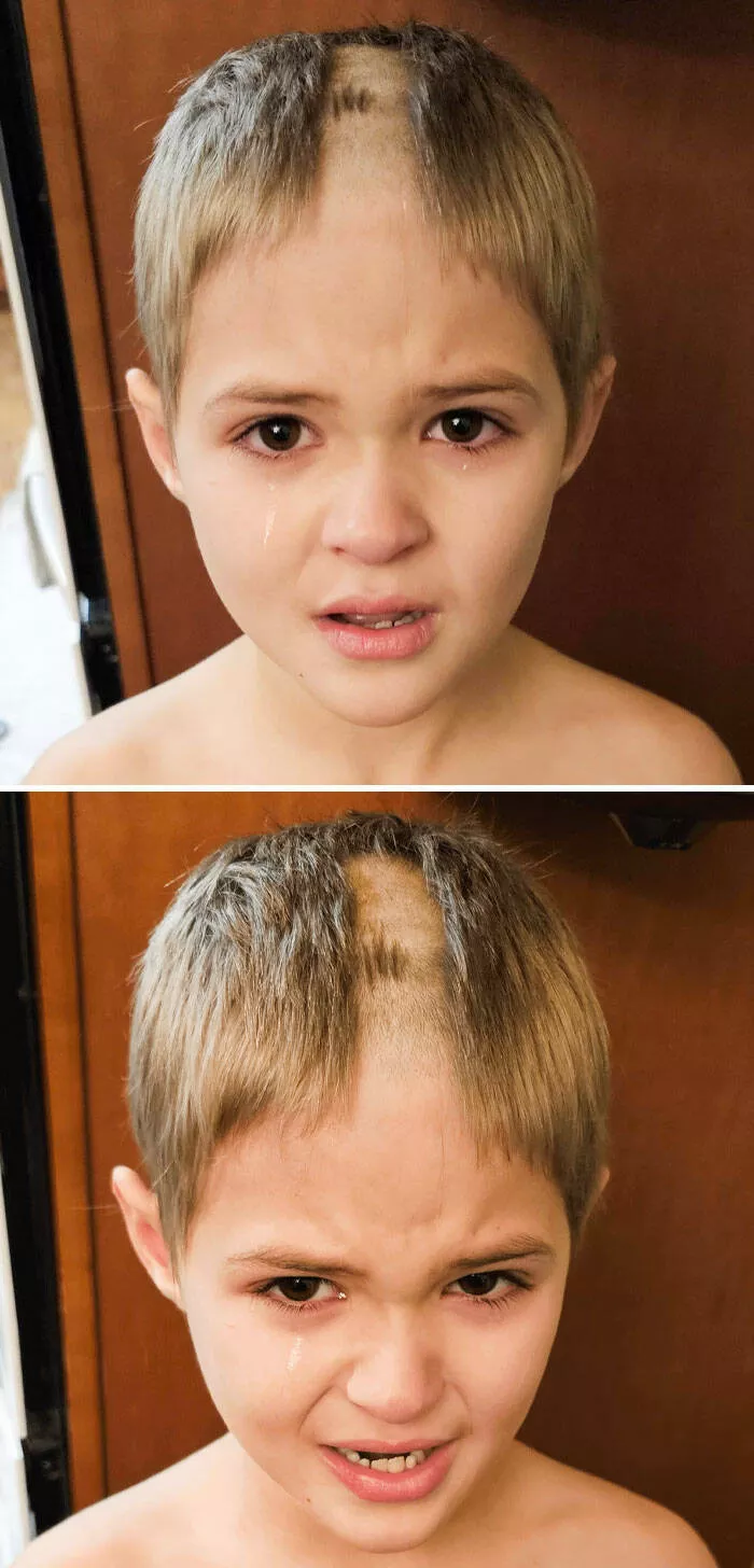 Navigating parenthood through rough patches - #9 He wants something to make his hair grow back before school tomorrow. Triplets and beard shavers don't mix