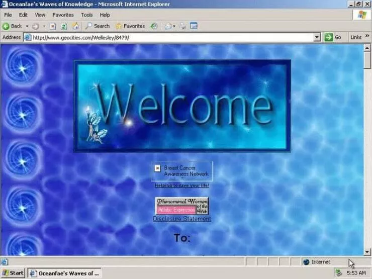 Photos de notre incroyable voyage technologique - #10 Le créateur de sites Web GeoCities