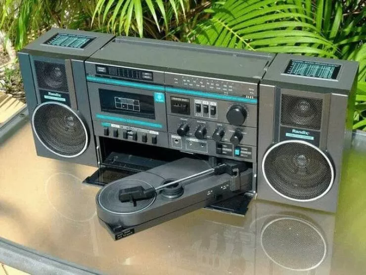 Photos of our astonishing tech journey - #15 The Randix HG-40P, a Portable Boombox with a Fold-Out LP Record Player