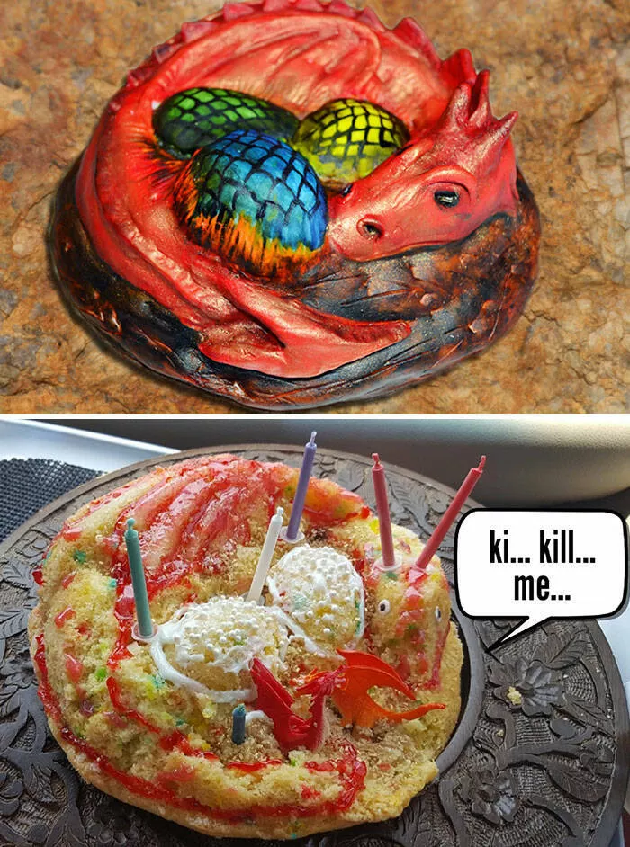 Laugh out loud wife fails hilarious moments captured - #13 My wife made a dragon cake for her mother’s birthday