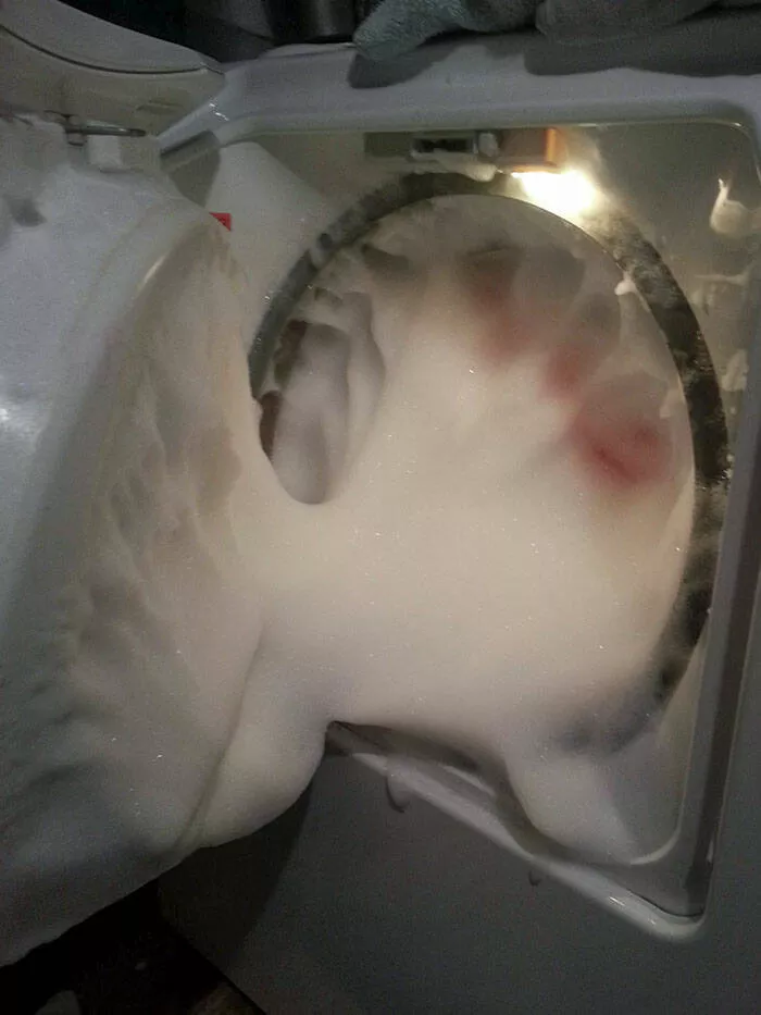 Laugh out loud wife fails hilarious moments captured - #7 My wife accidentally used the wrong soap in the washer