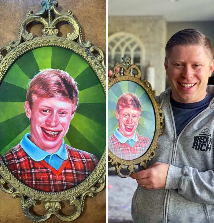 Coup de chance photos inoubliables de moments sereux - #20 Après avoir posté ma peinture de Bad Luck Brian, M. Bad Luck lui-même m'a contacté pour l'acheter. Je me sens béni