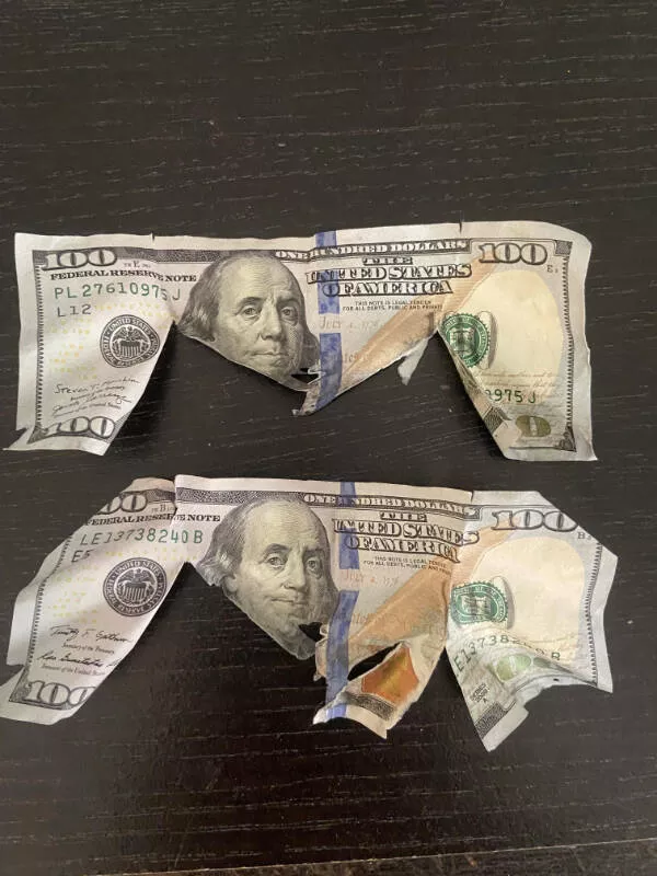 Quand les mauvais jours frappent des moments qui nous eprouvent - #15 J'ai trouvé ces billets de 100 dollars mutilés dans le filtre de mon sèche-linge