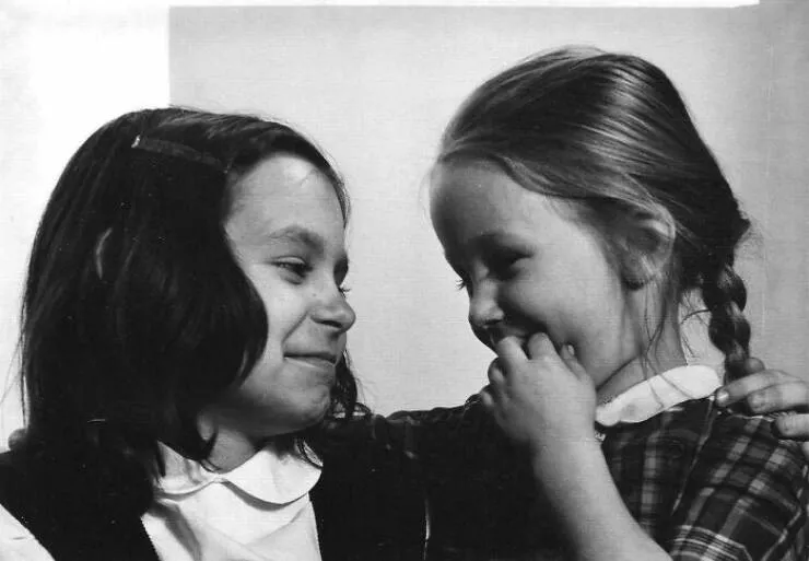 Timeless everyday moments captured in historical photographs - #8 My sister and I in 1963, giggling as the photographer told us not to smile