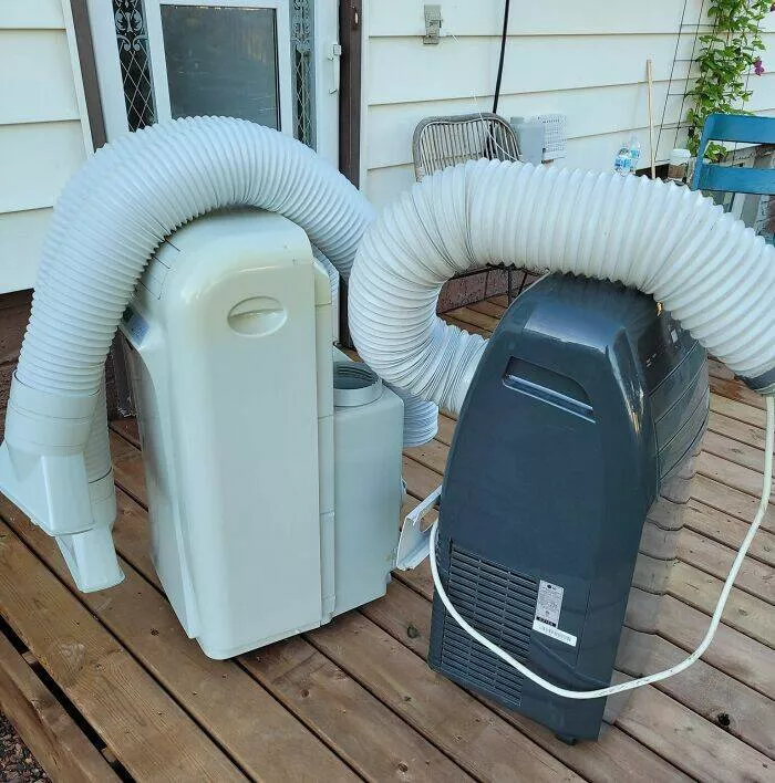 Capturing this summers extreme temperatures - #20 We’re in a terrible heatwave. People are selling used AC units for over $1,000 online. Our neighbors just installed central air and gave us these cooling beauties.