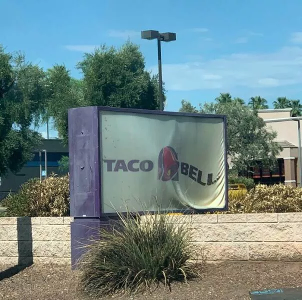 Capturing this summers extreme temperatures - #25 Taco Bell sign melting in Phoenix, AZ.