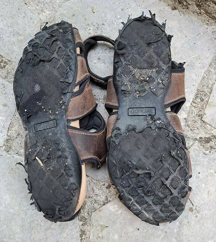 Capturing this summers extreme temperatures - #40 Sandals melting in the heatwave.