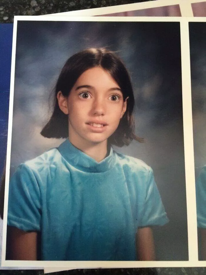 Cringeworthy yet hilarious vintage photos that will make you laugh - #30 In 5th Grade I Was Worried I'd Blink and Mess Up My Yearbook Photo
