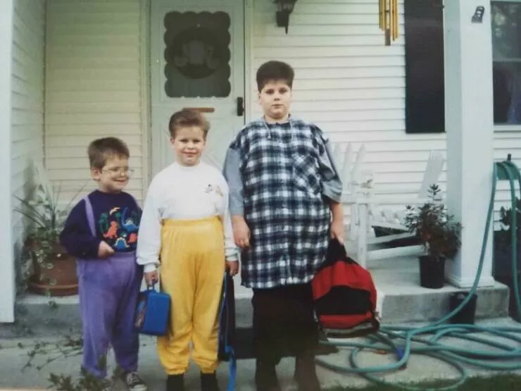 Photos vintage genantes mais hilarantes qui vous feront rire - #41 Les Blunder Brothers, vers 1994. Je suis en violet