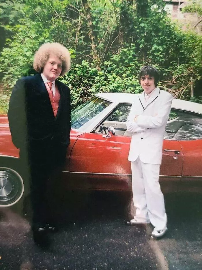 Cringeworthy yet hilarious vintage photos that will make you laugh - #43 My Husband (Right) and His Brother (Left). Prom 2006