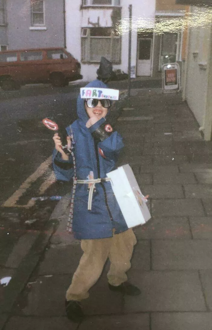 Cringeworthy yet hilarious vintage photos that will make you laugh - #47 In 1989, I Made Myself a Fartbusters Uniform and March the Streets Singing 