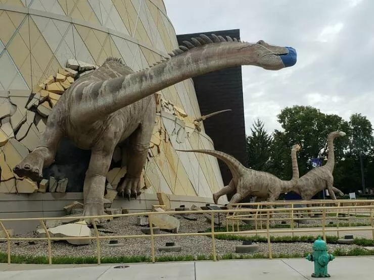 Trailblazing museums that redefined the visitor experience - #12 These dinosaurs wearing masks at the Indianapolis Children's Museum Trailblazing museums that redefined the visitor experience - #12 These dinosaurs wearing masks at the Indianapolis Children's Museum