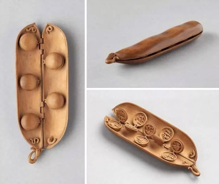 Timeless ancient wonders that continue to astonish - #1 This delicate boxwood peapod (10 cm), carved around 1500 by a North German artist, reveals tiny peas that open to unveil ten miniature Genesis scenes Timeless ancient wonders that continue to astonish - #1 This delicate boxwood peapod (10 cm), carved around 1500 by a North German artist, reveals tiny peas that open to unveil ten miniature Genesis scenes