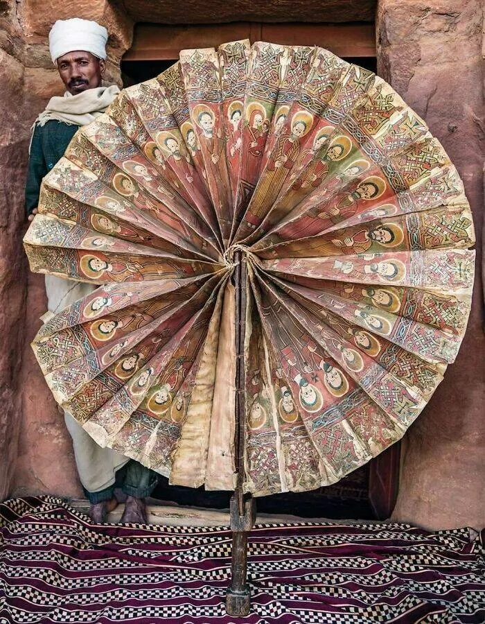 Timeless ancient wonders that continue to astonish - #13 A 15th-century ceremonial fan from Abuna Abraham Debre Tsion Church in Tigray, Ethiopia Timeless ancient wonders that continue to astonish - #13 A 15th-century ceremonial fan from Abuna Abraham Debre Tsion Church in Tigray, Ethiopia