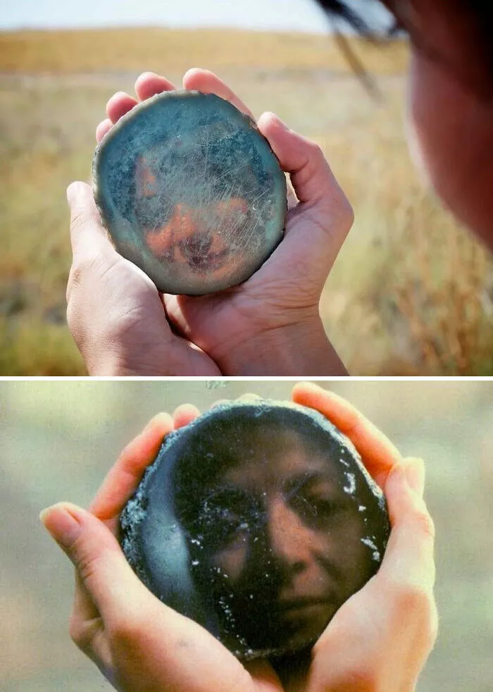 Timeless ancient wonders that continue to astonish - #15 The world’s oldest known mirror, made of obsidian with a convex surface, found in Anatolia, Turkey, showcasing impressive optical quality Timeless ancient wonders that continue to astonish - #15 The world’s oldest known mirror, made of obsidian with a convex surface, found in Anatolia, Turkey, showcasing impressive optical quality