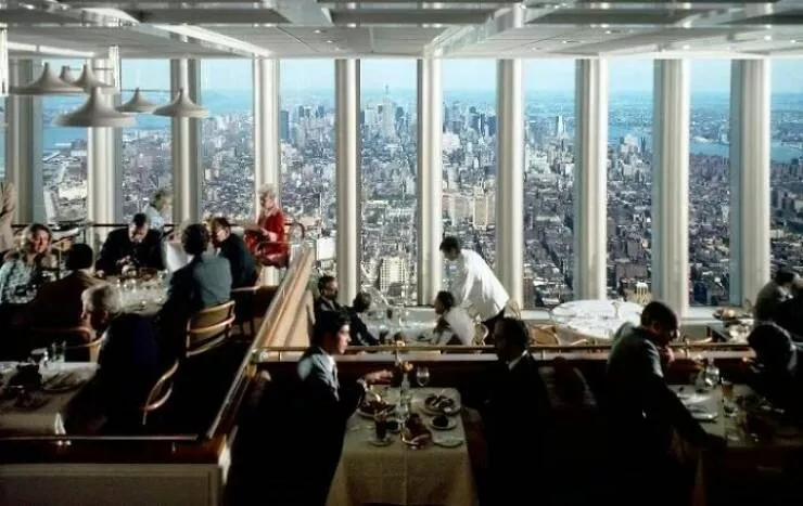 Unveiling hidden histories rare photos that tell untold stories - #21 A photo from the restaurant Windows on the World, which was located atop New York City's World Trade Center's North Tower, 1976.