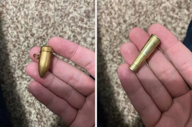 Strange objects solved by internet sleuths - #16 And finally, this bullet-shaped container with a tiny telescope inside: