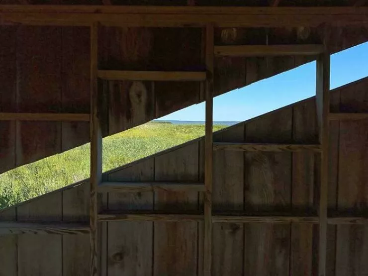 Flawless design moments that went viral - #15 Diagonal Windows for Birdwatching - Wildlife refuge has diagonal windows in the bird-watching blind, a simple solution for people of different heights to observe birds and wildlife in the nearby bay. Flawless design moments that went viral - #15 Diagonal Windows for Birdwatching - Wildlife refuge has diagonal windows in the bird-watching blind, a simple solution for people of different heights to observe birds and wildlife in the nearby bay.