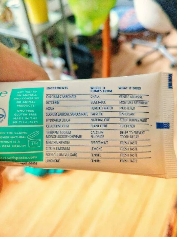 Flawless design moments that went viral - #8 Toothpaste Ingredient Origins - This tub of toothpaste tells you where its ingredients come from and what they’re used for. Flawless design moments that went viral - #8 Toothpaste Ingredient Origins - This tub of toothpaste tells you where its ingredients come from and what they’re used for.