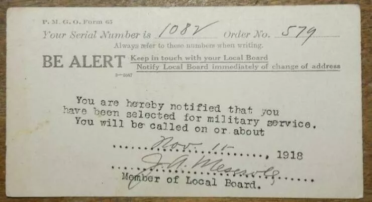 Amazing photos of unbelievably rare coincidences - #22 What A Day To Be Drafted Into WWI