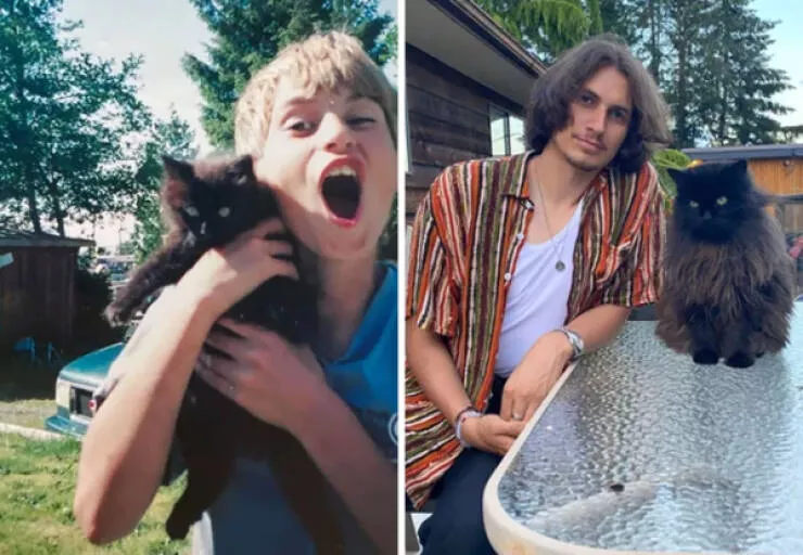 Photos attendrissantes danimaux grandissant avec leurs humains - #17 Meilleurs amis alors et maintenant, 18 ans plus tard