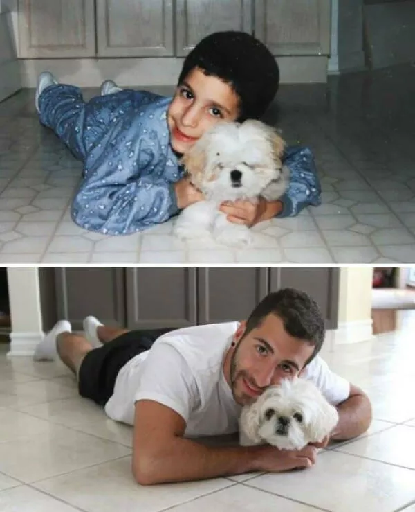 Photos attendrissantes danimaux grandissant avec leurs humains - #26 Véritable amour, 13 ans plus tard
