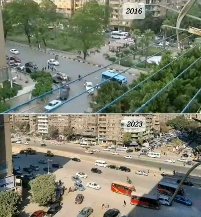 Stunningly real dystopian urban landscapes - #33 A Street in Egypt Before and After Renovation: Urban transformation