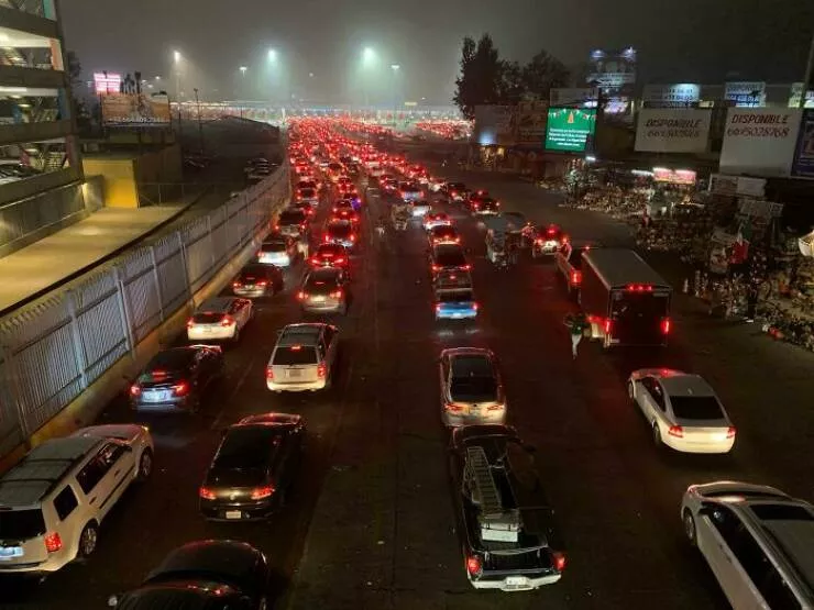Stunningly real dystopian urban landscapes - #50 Daily Cross-Border Commuter Traffic (Tijuana to California): Average wait times of 3-8 hours