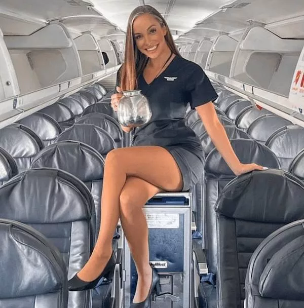 Alluring cabin crew charm