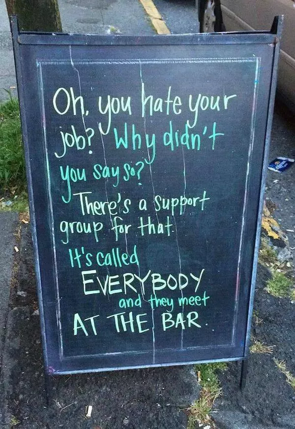 Side splitting bar chalkboard signs that you cant miss