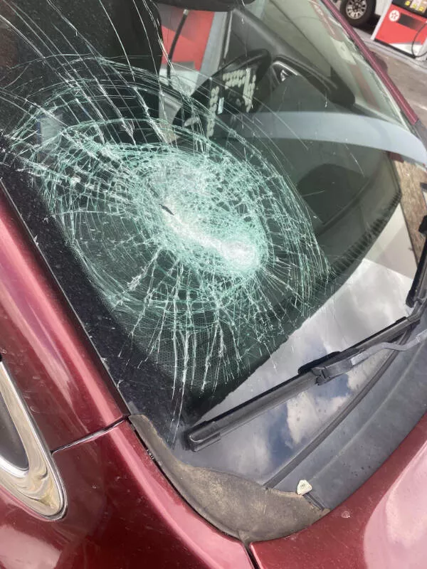 Unforgettable moments that define a truly bad day - #12 Brick Thrown Off Overpass Hit My Car: Serious road hazard