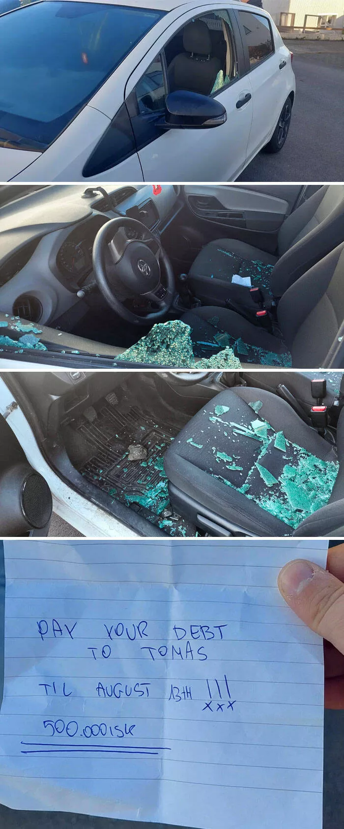 When bad days hit hard moments we all know too well - #11 Found My Car Window Smashed And A Mysterious Note Left Behind When bad days hit hard moments we all know too well - #11 Found My Car Window Smashed And A Mysterious Note Left Behind