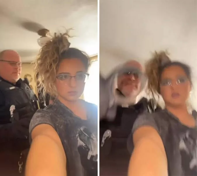Influencers busted in the act moments they wish you didnt see - #11 Police Officer: Hands Behind Your Back. Woman: Can I Post This On Social Media First?