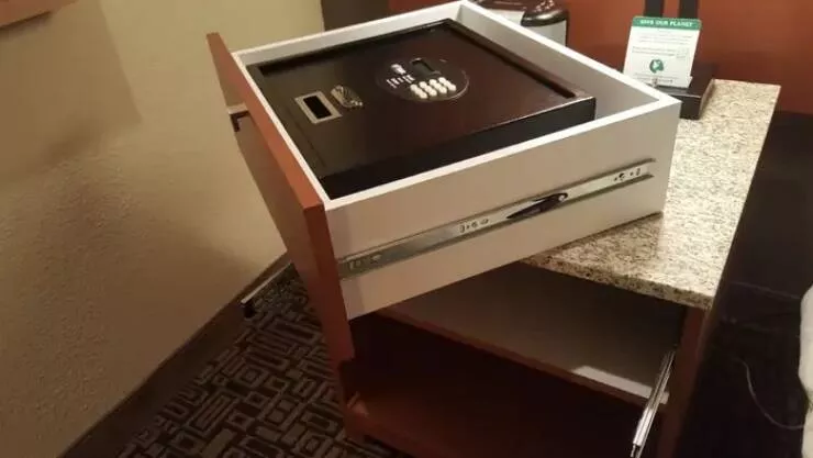 Shocking designs that challenge common sense - #19 This Hotel Safe Is Bolted To A Removable Drawer Shocking designs that challenge common sense - #19 This Hotel Safe Is Bolted To A Removable Drawer
