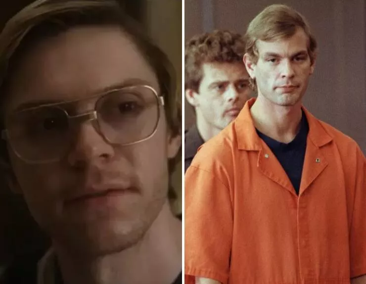 The real people behind iconic tv and film roles - #13 Evan Peters portrays Jeffrey Dahmer in Monster: The Jeffrey Dahmer Story (2022).