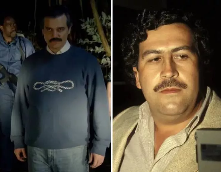 Les vraies personnes derriere les roles iconiques de la television et du cinema - #16 Wagner Moura joue Pablo Escobar dans Narcos (2015).