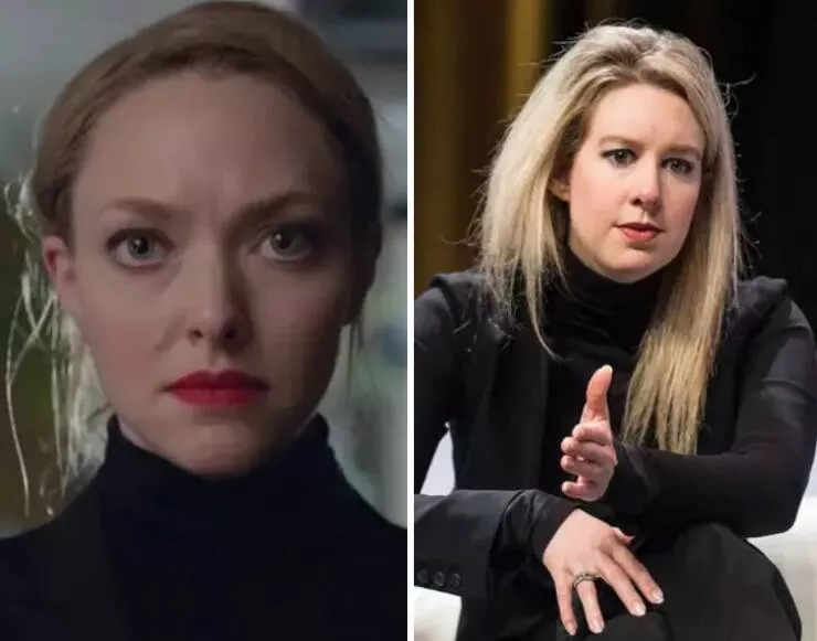 Les vraies personnes derriere les roles iconiques de la television et du cinema - #9 Amanda Seyfried incarne Elizabeth Holmes dans The Dropout (2022).