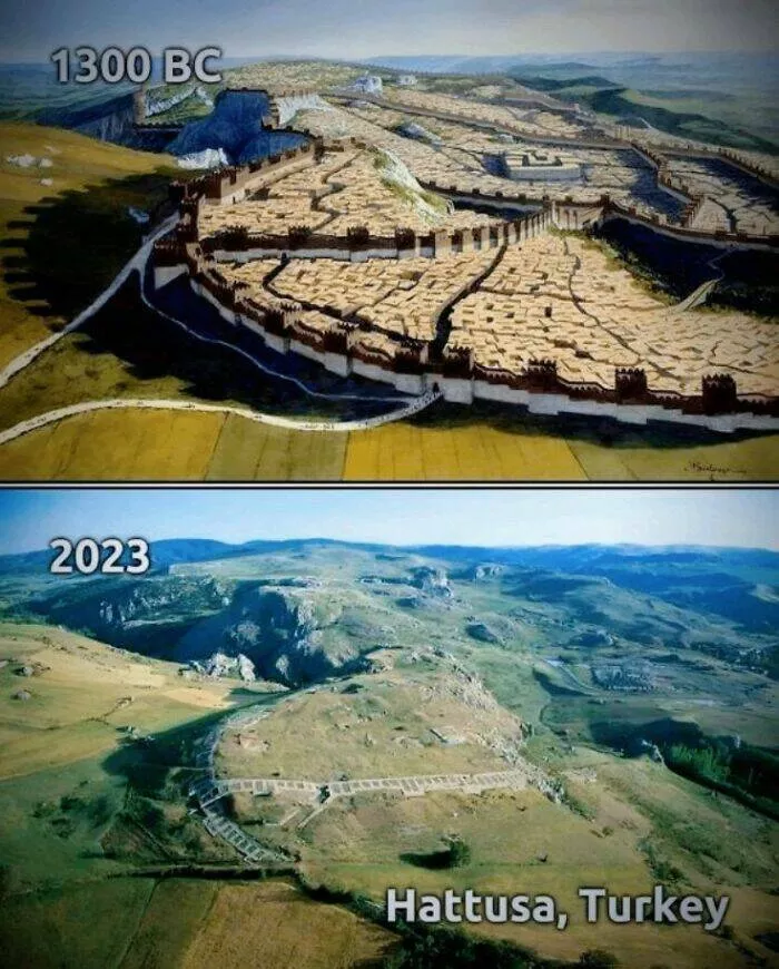 Stunning comparisons of cities through time - #19 Hattusa, Turkey: Past Compared to Present