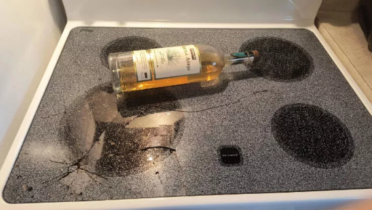 Moments that yell bad day - #14 My mother-in-law just turned 70, and I planned to make her a four-course meal tomorrow night. I came home to find that my cat knocked a bottle off the fridge.