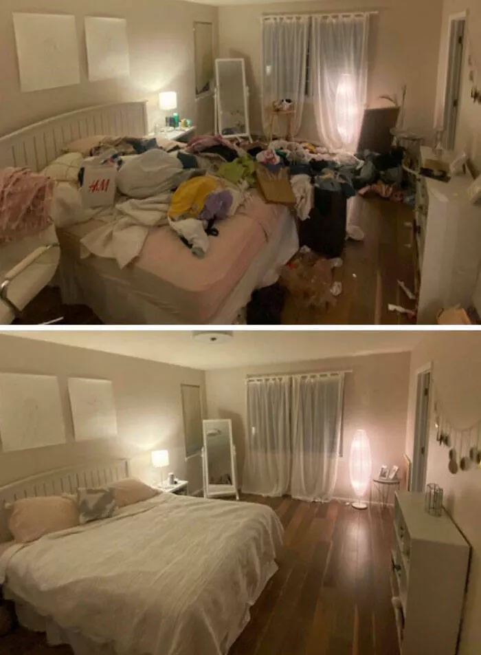Before and after incredible room transformations from depressing to inspiring 39 pics 1 gif - #10 Cleaned my depression room after months.