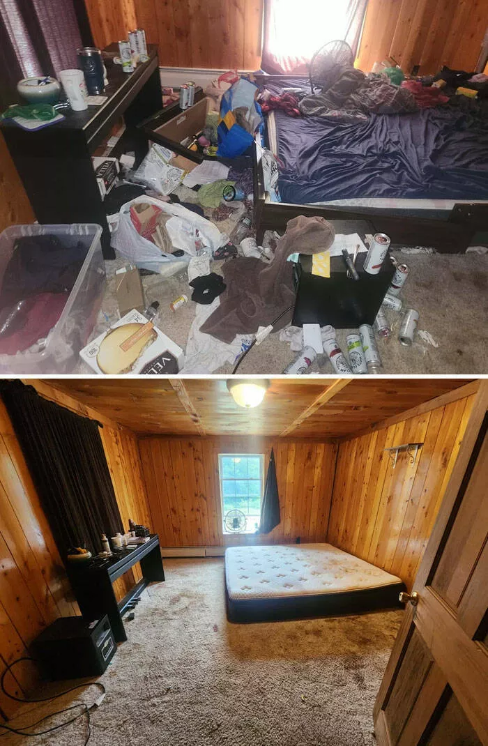 Before and after incredible room transformations from depressing to inspiring 39 pics 1 gif - #19 Cleaned my depressed twin sister’s room while she was at work.