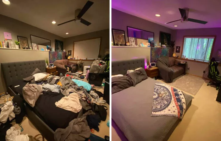 Before and after incredible room transformations from depressing to inspiring 39 pics 1 gif - #26 Cleaned my depression den - swipe for satisfaction. Before and after incredible room transformations from depressing to inspiring 39 pics 1 gif - #26 Cleaned my depression den - swipe for satisfaction.