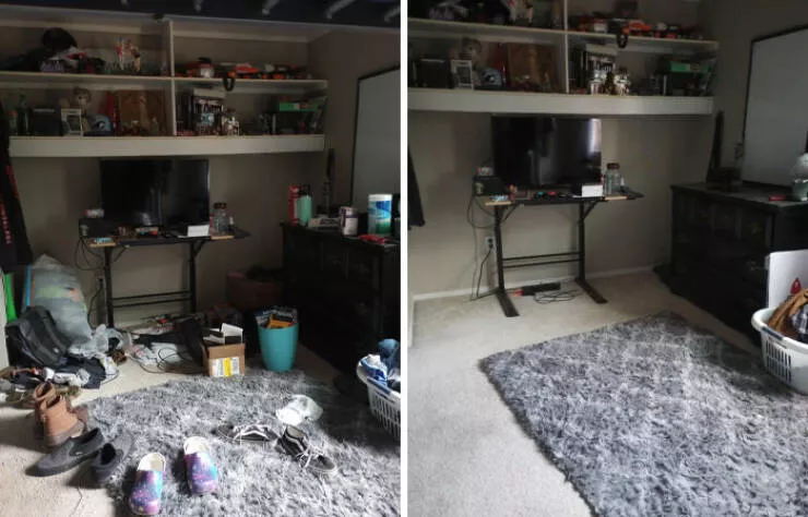 Before and after incredible room transformations from depressing to inspiring 39 pics 1 gif - #35 Hey mom, I finally overcame my depression and cleaned my room! It isn't much, but it's certainly a start! Before and after incredible room transformations from depressing to inspiring 39 pics 1 gif - #35 Hey mom, I finally overcame my depression and cleaned my room! It isn't much, but it's certainly a start!